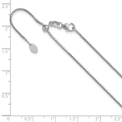 14K White Gold Adjustable 1.1mm Franco Chain