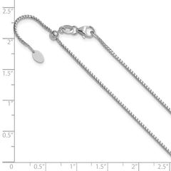 14K White Gold Adjustable 1.25mm Franco Chain