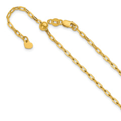 14K Adjustable 2mm Flat Cable Chain