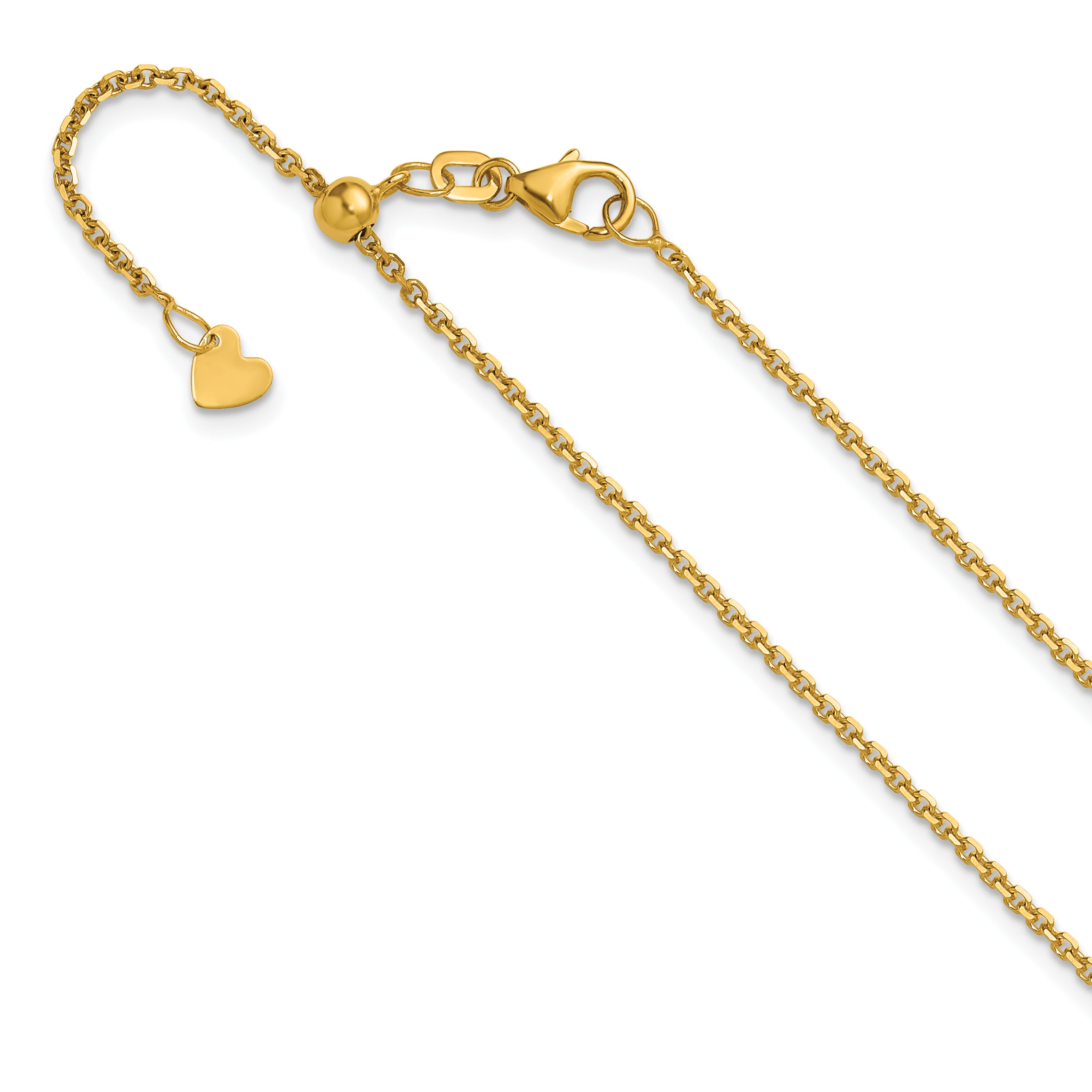 14K Adjustable  1.4mm D/C Cable Chain