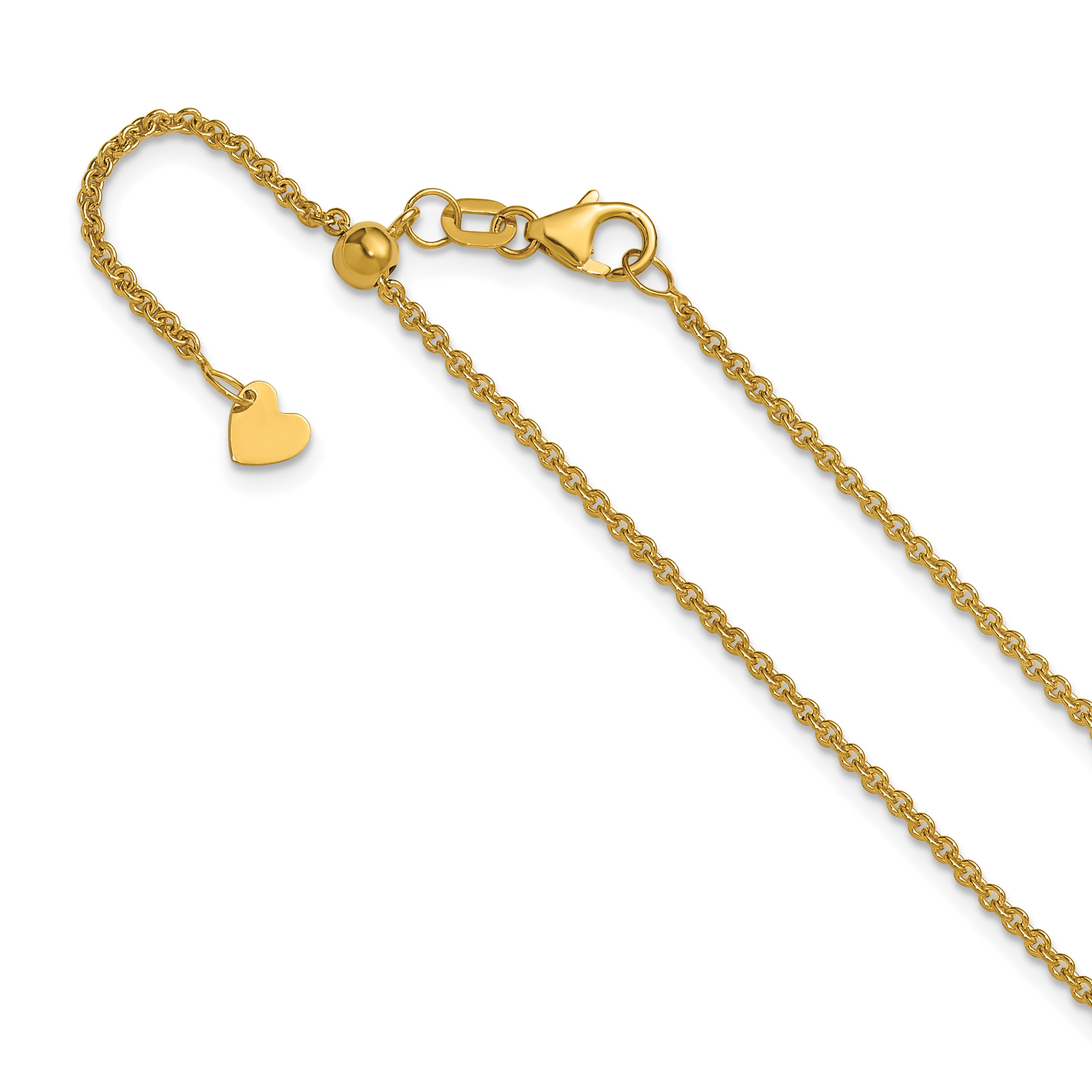 14K Adjustable 1.65mm Round Cable Chain