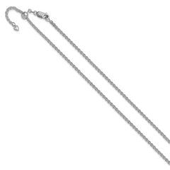 14K White Gold Adjustable 2.5mm Semi-solid Spiga Chain