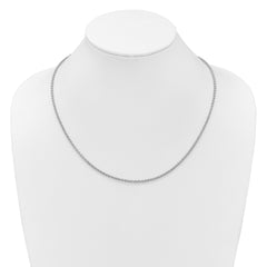 14K White Gold Adjustable 2.5mm Semi-solid Spiga Chain