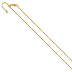 14K Adjustable 1.65mm Semi-Solid D/C Cable Chain