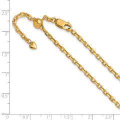 14K Adjustable 2.75mm Semi-Solid D/C Cable Chain