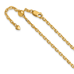 14K Adjustable 2.75mm Semi-Solid D/C Cable Chain