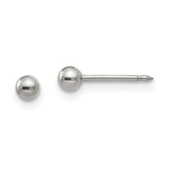 Inverness Stainless Steel Polished 3mm Ball Short Post Piercing Earrings