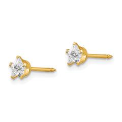 Inverness 14k 4mm Star CZ Post Earrings