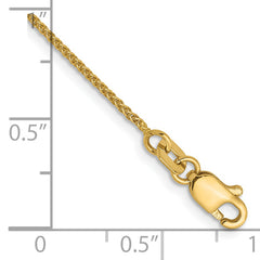 14K 1.0mm Spiga Chain Anklet