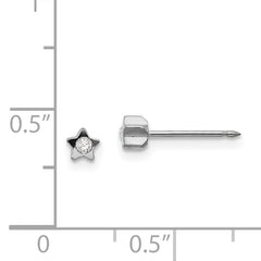 Inverness Stainless Steel Polished Crystal in Star Earrings