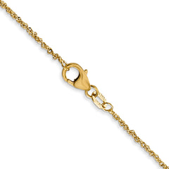 18K 20 inch 1.1mm Singapore with Spring Ring Clasp Chain