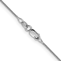 18K White Gold 24 inch 1mm Diamond-cut Spiga with Spring Ring Clasp Chain