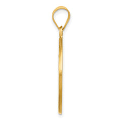 18k Polished and Satin Solid Saint Christopher Medal Round Pendant