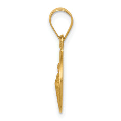 18K Polished and Satin Solid Saint Jude Thaddeus Medal Round Pendant