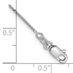 14K White Gold .8mm Spiga Chain Anklet