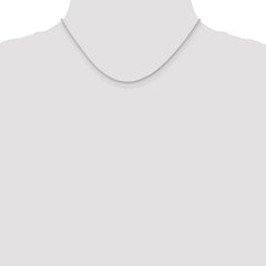 14K White Gold 1.3mm D/C Wheat Chain