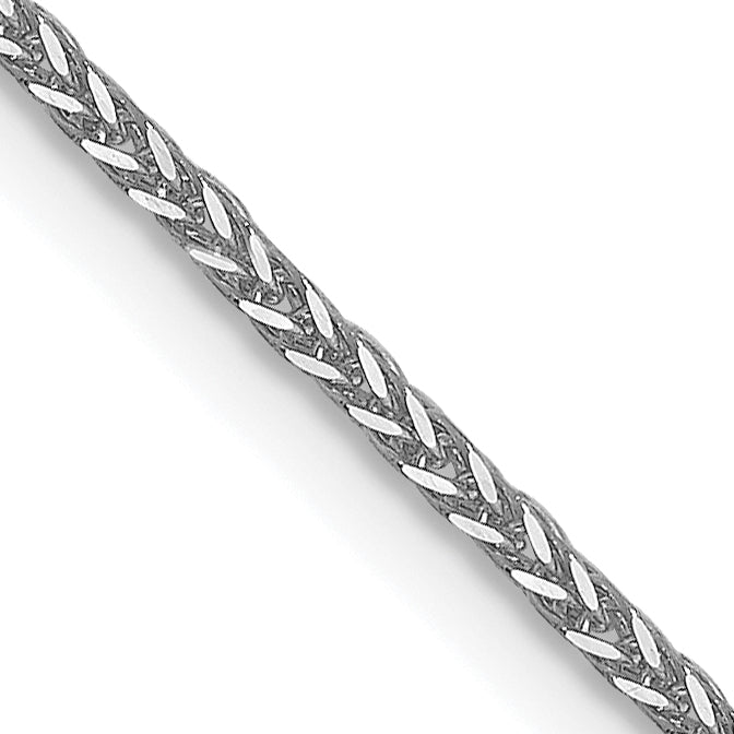 14K White Gold 1mm D/C Quadra Wheat Chain