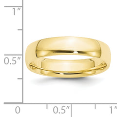 10k Yellow Gold 5mm Lightweight Comfort Fit Wedding Band Size 14