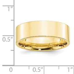 10k Yellow Gold 7mm Standard Weight Flat Comfort Fit Wedding Band Size 14