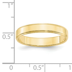 10k Yellow Gold 4mm Flat with Step Edge Wedding Band Size 14
