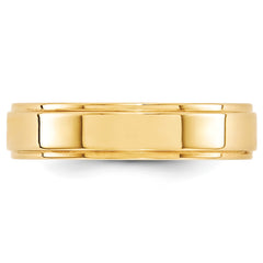 10k Yellow Gold 5mm Flat with Step Edge Wedding Band Size 14
