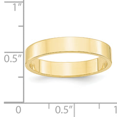 10k Yellow Gold 4mm Lightweight Flat Wedding Band Size 14