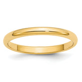 2.5mm 10K Yellow Gold Standard Half Round Wedding Band - Sophia Jewelers