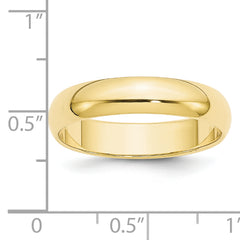 10k Yellow Gold 5mm Half Round Wedding Band Size 14