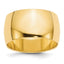 12.0mm 10K Yellow Gold Standard Half Round Wedding Band - Sophia Jewelers