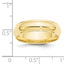 6.0mm 10K Yellow Gold Half Round with Edge Wedding Band - Sophia Jewelers