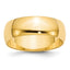 7.0mm 10K Yellow Gold Lightweight Half Round Wedding Band - Sophia Jewelers