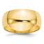8.0mm 10K Yellow Gold Lightweight Half Round Wedding Band - Sophia Jewelers