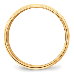 10k Yellow Gold 8mm Milgrain Half Round Wedding Band Size 14