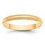 10k Yellow Gold 3mm Lightweight Milgrain Half Round Wedding Band Size 14