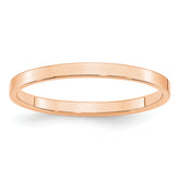 10k Rose Gold 2mm Lightweight Flat Wedding Band Size 9.5