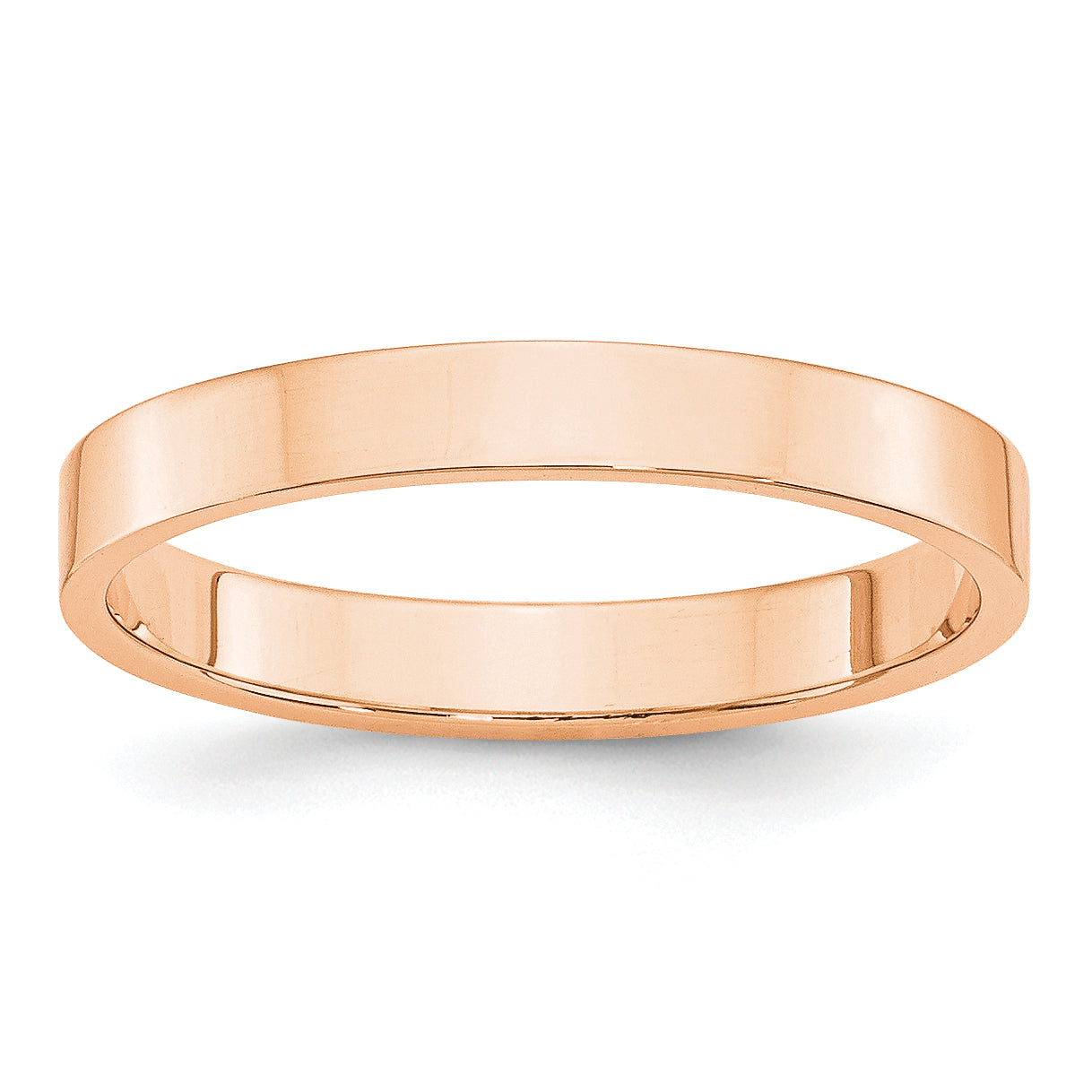 10k Rose Gold 3mm Lightweight Flat Wedding Band Size 9.5