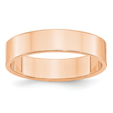 10k Rose Gold 5mm Lightweight Flat Wedding Band Size 9.5