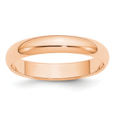 10k Rose Gold 4mm Half Round Wedding Band Size 9.5