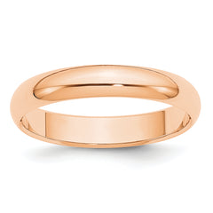 10k Rose Gold 4mm Half Round Wedding Band Size 9.5
