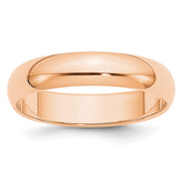 10k Rose Gold 5mm Half Round Wedding Band Size 9.5