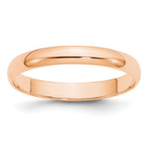 10k Rose Gold 3mm Lightweight Half Round Wedding Band Size 9.5