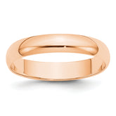 10k Rose Gold 4mm Lightweight Half Round Wedding Band Size 9.5