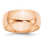 8.0mm 10K Rose Gold Lightweight Half Round Wedding Band - Sophia Jewelers