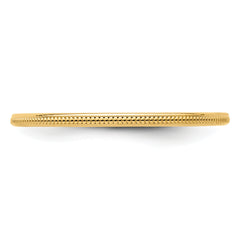 10K Yellow Gold 1.2mm Milgrain Stackable Band Size 6
