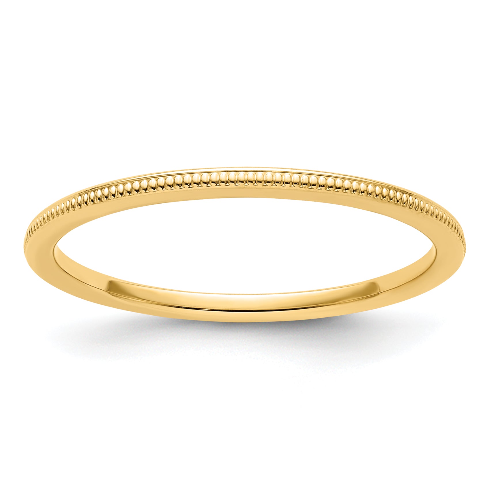 10K Yellow Gold 1.2mm Milgrain Stackable Band Size 6