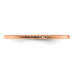 10K Rose Gold 1.2mm Criss-Cross Pattern Stackable Band Size 10