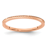 10K Rose Gold 1.2mm Criss-Cross Pattern Stackable Band Size 10