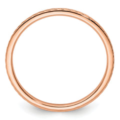 10K Rose Gold 1.2mm Twisted Wire Pattern Stackable Band Size 10