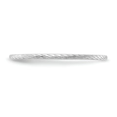 10K White Gold 1.2mm Twisted Wire Pattern Stackable Band Size 10