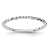 1.2mm 10K White Gold Stackable Band - Sophia Jewelers